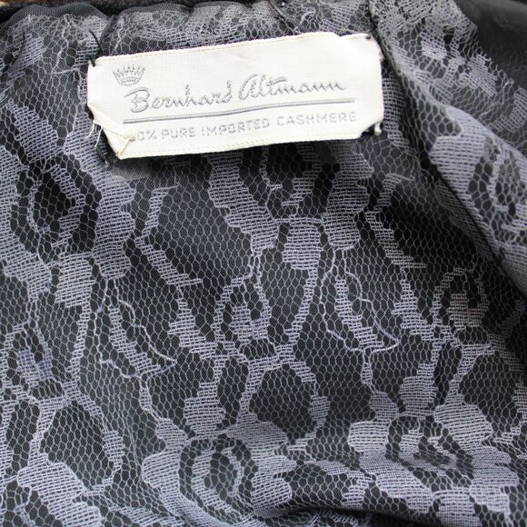 Bernard Altman black Cashmere cardigan brown Mink Collar vintage dress sweater - Picture 9 of 9